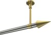 10193733-XX3938 Gardinenstange Edelstahl-Optik / Messing-Optik 20 mm Ø SONETTE - Savio (ohne Ringe)