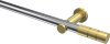 10193811-101238 Gardinenstange Metall 20 mm Ø PLATON - Elanto Chrom / Messing-Optik (ohne Ringe)