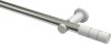 10193811-103932 Gardinenstange Metall 20 mm Ø PLATON - Elanto Edelstahl-Optik / Weiß (ohne Ringe)
