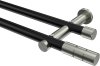 10193812-102939 Gardinenstange Metall 20 mm Ø 2-läufig PLATON - Elanto Schwarz / Edelstahl-Optik (ohne Ringe)