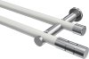 10193812-103212 Gardinenstange Metall 20 mm Ø 2-läufig PLATON - Elanto Weiß / Chrom (ohne Ringe)