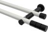 10193812-103229 Gardinenstange Metall 20 mm Ø 2-läufig PLATON - Elanto Weiß / Schwarz (ohne Ringe)