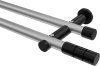 10193812-103329 Gardinenstange Metall 20 mm Ø 2-läufig PLATON - Elanto Silbergrau / Schwarz (ohne Ringe)