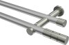 10193812-103339 Gardinenstange Metall 20 mm Ø 2-läufig PLATON - Elanto Silbergrau / Edelstahl-Optik (ohne Ringe)
