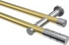 10193812-103812 Gardinenstange Metall 20 mm Ø 2-läufig PLATON - Elanto Messing-Optik / Chrom (ohne Ringe)