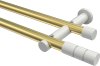 10193812-103832 Gardinenstange Metall 20 mm Ø 2-läufig PLATON - Elanto Messing-Optik / Weiß (ohne Ringe)