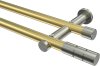 10193812-103839 Gardinenstange Messing-Optik / Edelstahl-Optik 20 mm Ø 2-läufig PLATON - Elanto (ohne Ringe)