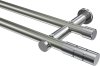 10193812-103912 Gardinenstange Metall 20 mm Ø 2-läufig PLATON - Elanto Edelstahl-Optik / Chrom (ohne Ringe)