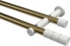 10193812-109532 Gardinenstange Metall 20 mm Ø 2-läufig PLATON - Elanto Messing Antik / Weiß (ohne Ringe)