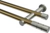 10193812-109539 Gardinenstange Metall 20 mm Ø 2-läufig PLATON - Elanto Messing Antik / Edelstahl-Optik (ohne Ringe)