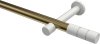 10193825-109532 Gardinenstange Metall 20 mm Ø PRESTIGE - Elanto Messing Antik / Weiß (ohne Ringe)