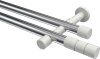 10193826-101232 Gardinenstange Metall 20 mm Ø 2-läufig PRESTIGE - Elanto Chrom / Weiß (ohne Ringe)