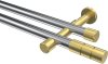10193826-101238 Gardinenstange Metall 20 mm Ø 2-läufig PRESTIGE - Elanto Chrom / Messing-Optik (ohne Ringe)