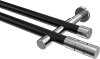 10193826-102912 Gardinenstange Metall 20 mm Ø 2-läufig PRESTIGE - Elanto Schwarz / Chrom (ohne Ringe)
