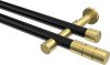 10193826-102938 Gardinenstange Metall 20 mm Ø 2-läufig PRESTIGE - Elanto Schwarz / Messing-Optik (ohne Ringe)