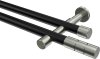 10193826-102939 Gardinenstange Metall 20 mm Ø 2-läufig PRESTIGE - Elanto Schwarz / Edelstahl-Optik (ohne Ringe)