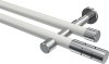 10193826-103212 Gardinenstange Metall 20 mm Ø 2-läufig PRESTIGE - Elanto Weiß / Chrom (ohne Ringe)