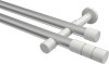10193826-103332 Gardinenstange Metall 20 mm Ø 2-läufig PRESTIGE - Elanto Silbergrau / Weiß (ohne Ringe)