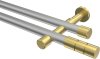 10193826-103338 Gardinenstange Metall 20 mm Ø 2-läufig PRESTIGE - Elanto Silbergrau / Messing-Optik (ohne Ringe)