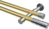 10193826-103812 Gardinenstange Metall 20 mm Ø 2-läufig PRESTIGE - Elanto Messing-Optik / Chrom (ohne Ringe)