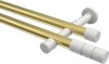 10193826-103832 Gardinenstange Metall 20 mm Ø 2-läufig PRESTIGE - Elanto Messing-Optik / Weiß (ohne Ringe)
