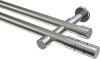 10193826-103912 Gardinenstange Metall 20 mm Ø 2-läufig PRESTIGE - Elanto Edelstahl-Optik / Chrom (ohne Ringe)