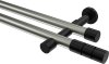 10193826-103929 Gardinenstange Metall 20 mm Ø 2-läufig PRESTIGE - Elanto Edelstahl-Optik / Schwarz (ohne Ringe)