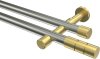 10193826-103938 Gardinenstange Edelstahl-Optik / Messing-Optik 20 mm Ø 2-läufig PRESTIGE - Elanto (ohne Ringe)