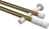 10193826-109532 Gardinenstange Metall 20 mm Ø 2-läufig PRESTIGE - Elanto Messing Antik / Weiß (ohne Ringe)
