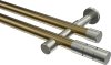 10193826-109539 Gardinenstange Metall 20 mm Ø 2-läufig PRESTIGE - Elanto Messing Antik / Edelstahl-Optik (ohne Ringe)