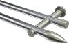 10193912-101239 Gardinenstange Metall 20 mm Ø 2-läufig PLATON - Samanto Chrom / Edelstahl-Optik (ohne Ringe)