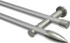 10193912-103339 Gardinenstange Metall 20 mm Ø 2-läufig PLATON - Samanto Silbergrau / Edelstahl-Optik (ohne Ringe)