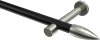 10193925-102939 Gardinenstange Metall 20 mm Ø PRESTIGE - Samanto Schwarz / Edelstahl-Optik (ohne Ringe)