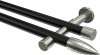 10193926-102939 Gardinenstange Metall 20 mm Ø 2-läufig PRESTIGE - Samanto Schwarz / Edelstahl-Optik (ohne Ringe)