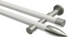 10193926-103239 Gardinenstange Metall 20 mm Ø 2-läufig PRESTIGE - Samanto Weiß / Edelstahl-Optik (ohne Ringe)