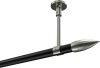 10193933-102939 Gardinenstange Metall 20 mm Ø SONETTE - Samanto Schwarz / Edelstahl-Optik (ohne Ringe)