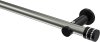10194111-103929 Gardinenstange Metall 20 mm Ø PLATON - Estana Edelstahl-Optik / Schwarz (ohne Ringe)