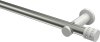 10194111-103932 Gardinenstange Metall 20 mm Ø PLATON - Estana Edelstahl-Optik / Weiß (ohne Ringe)