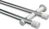 10194112-101232 Gardinenstange Metall 20 mm Ø 2-läufig PLATON - Estana Chrom / Weiß (ohne Ringe)