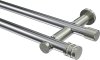 10194112-101239 Gardinenstange Metall 20 mm Ø 2-läufig PLATON - Estana Chrom / Edelstahl-Optik (ohne Ringe)