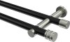 10194112-102939 Gardinenstange Metall 20 mm Ø 2-läufig PLATON - Estana Schwarz / Edelstahl-Optik (ohne Ringe)