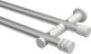 10194112-103332 Gardinenstange Metall 20 mm Ø 2-läufig PLATON - Estana Silbergrau / Weiß (ohne Ringe)
