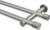 10194112-103339 Gardinenstange Metall 20 mm Ø 2-läufig PLATON - Estana Silbergrau / Edelstahl-Optik (ohne Ringe)
