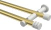 10194112-103832 Gardinenstange Metall 20 mm Ø 2-läufig PLATON - Estana Messing-Optik / Weiß (ohne Ringe)