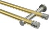 10194112-103839 Gardinenstange Messing-Optik / Edelstahl-Optik 20 mm Ø 2-läufig PLATON - Estana (ohne Ringe)