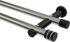 10194112-103929 Gardinenstange Metall 20 mm Ø 2-läufig PLATON - Estana Edelstahl-Optik / Schwarz (ohne Ringe)
