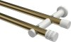 10194112-109532 Gardinenstange Metall 20 mm Ø 2-läufig PLATON - Estana Messing Antik / Weiß (ohne Ringe)