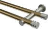 10194112-109539 Gardinenstange Metall 20 mm Ø 2-läufig PLATON - Estana Messing Antik / Edelstahl-Optik (ohne Ringe)