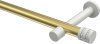10194125-103832 Gardinenstange Metall 20 mm Ø PRESTIGE - Estana Messing-Optik / Weiß (ohne Ringe)