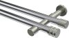 10194126-101239 Gardinenstange Metall 20 mm Ø 2-läufig PRESTIGE - Estana Chrom / Edelstahl-Optik (ohne Ringe)